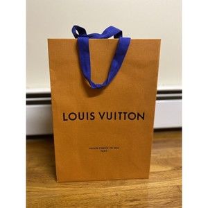 LOUIS VUITTON Authentic Paper Shopping Bag Medium Orange SIZE 14 x 10 X 4.25